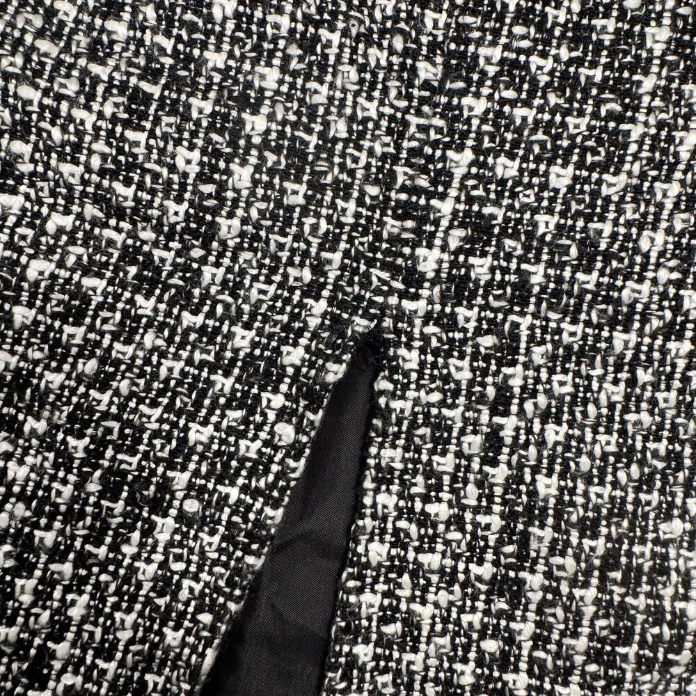 Worthington Black & White Tweed Pencil Skirt Women's 2 Back Slit Preppy Office - Picture 10 of 15